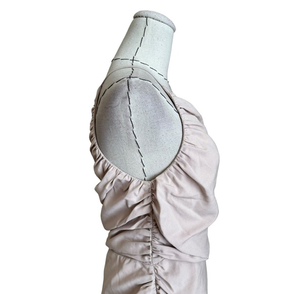 The Sei One Shoulder Midi Dress Asymmetrical Gathered Nude Tan Bone XS - Picture 9 of 14